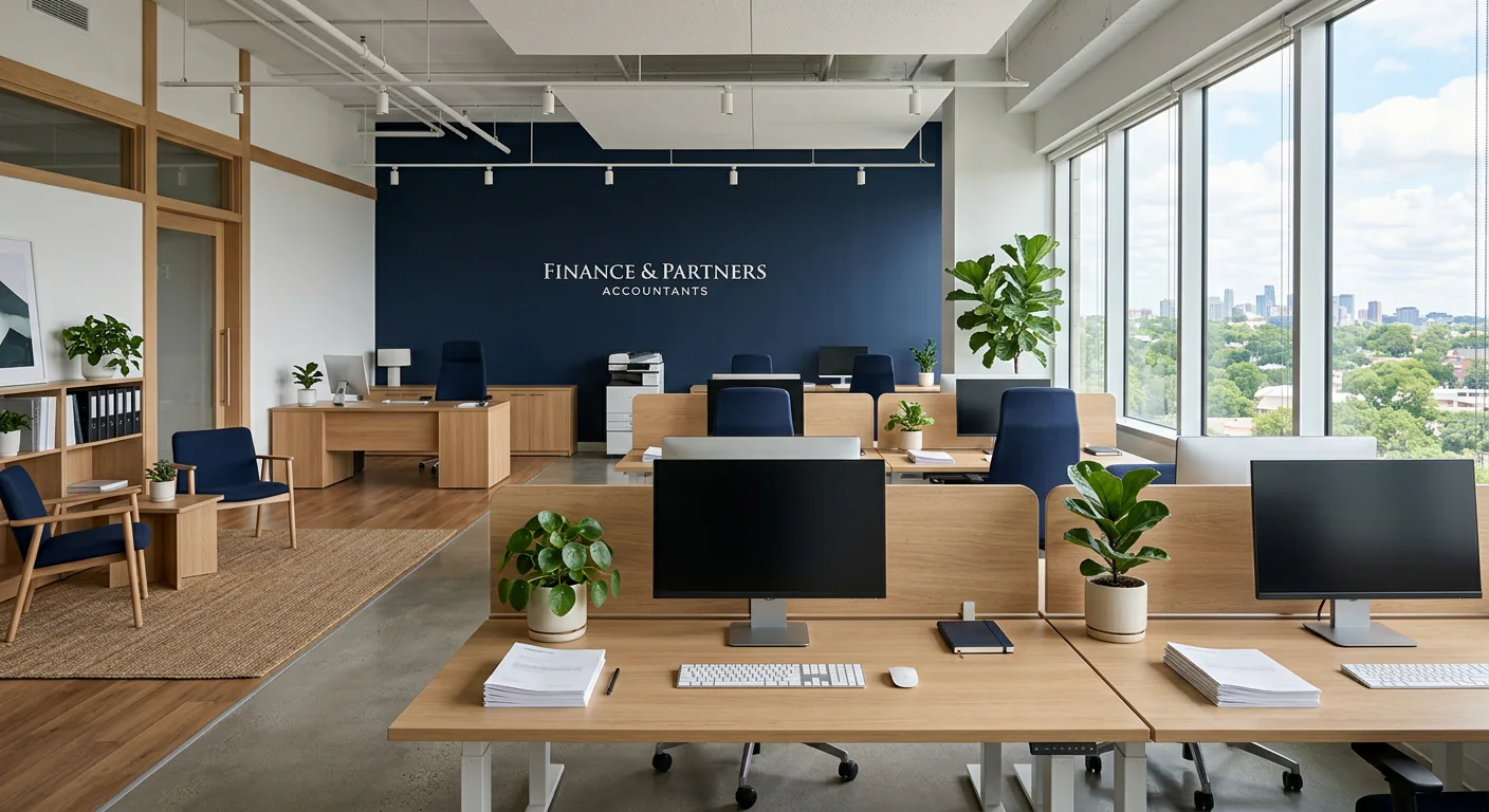 A bright, modern accounting office